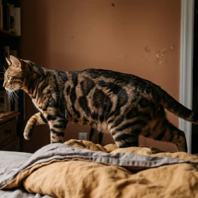 Brown Marble Bengal cat