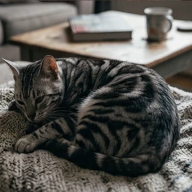 Silver Marble Bengal cat