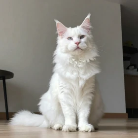 White Maine Coon cat