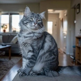 Blue Tabby Siberian cat
